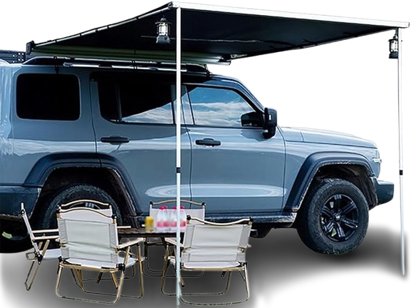 مظلة رحلات للسيارة المنيوم  2.5*2.5 متر  AL BOX SIDE AWNING VIP